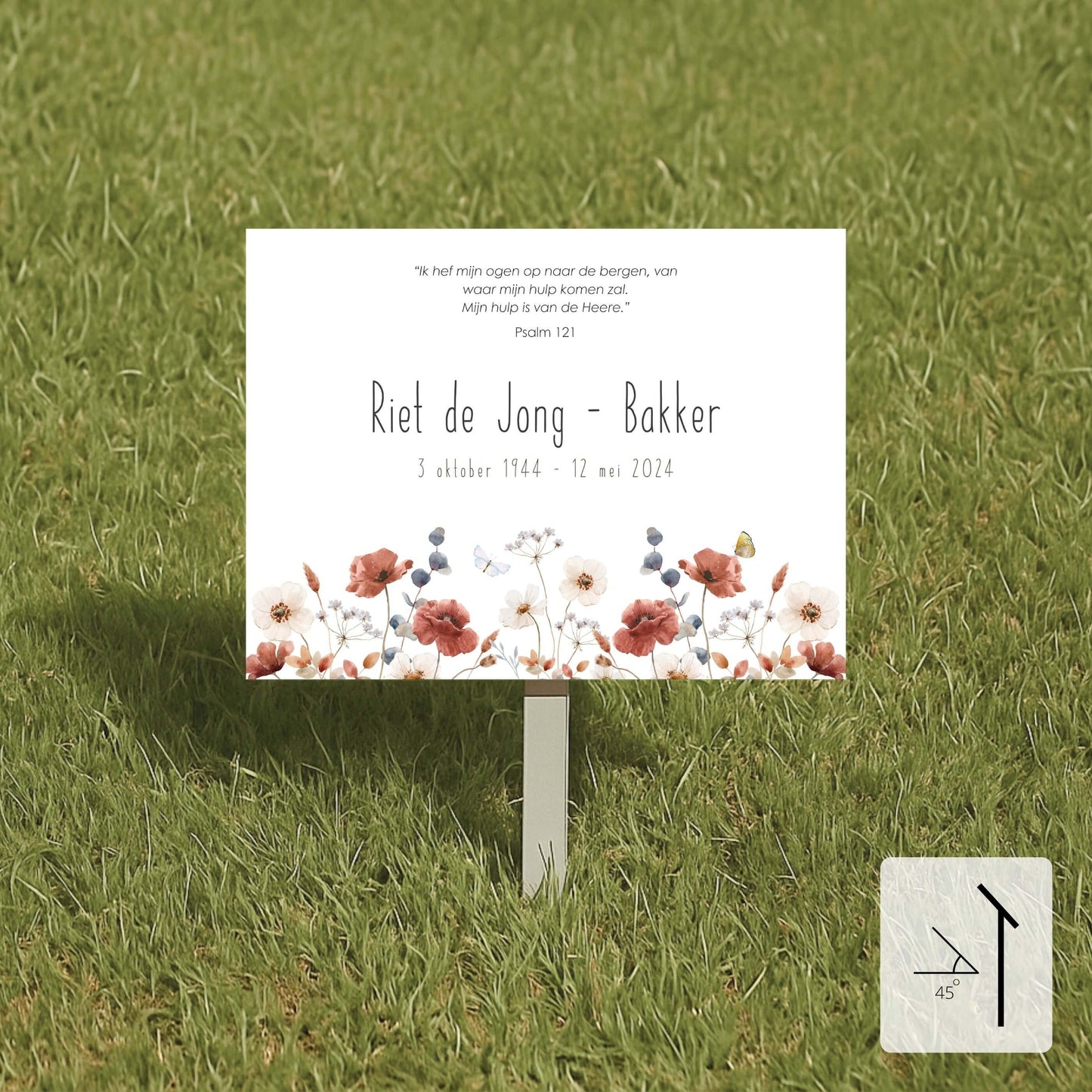 Gepersonaliseerd tijdelijk naambord voor graf, 20 x 15 cm, duurzaam Dibond, eenvoudig online te bestellen