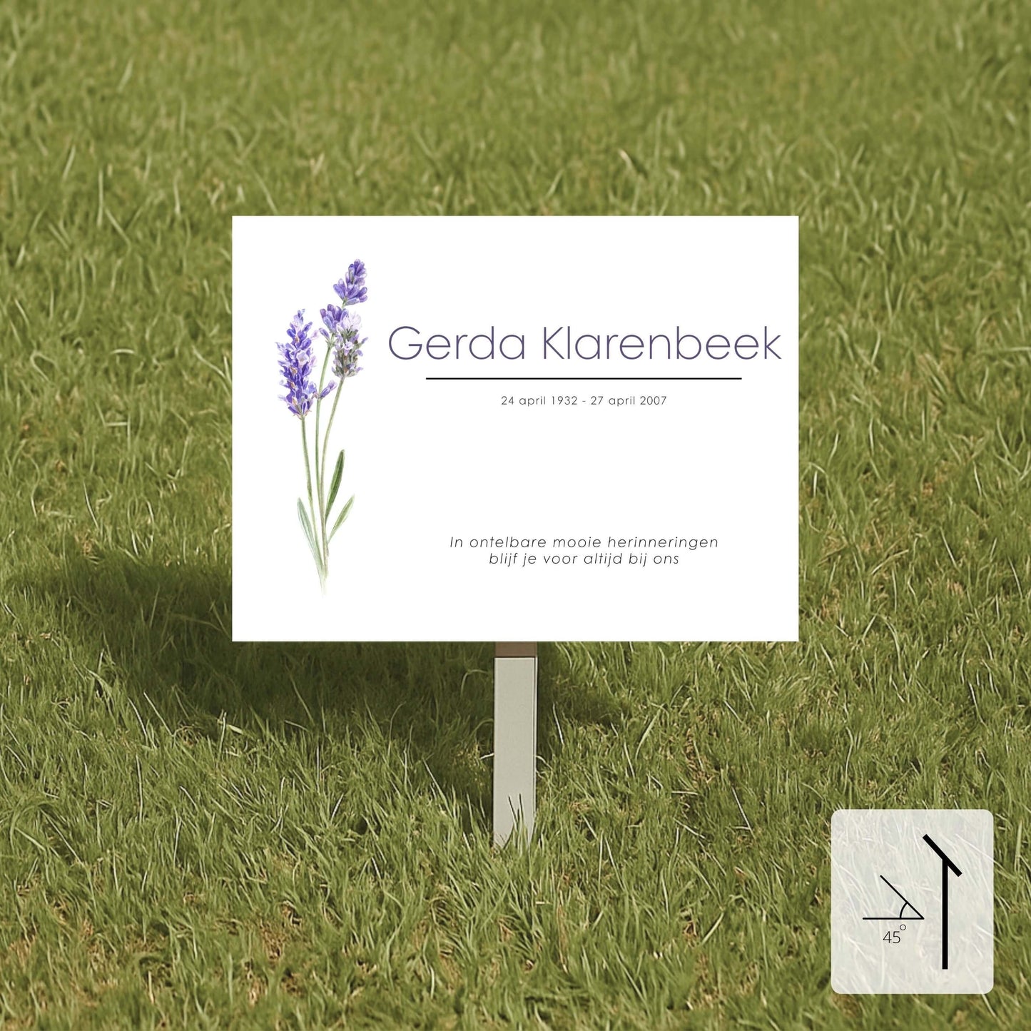 gedenkbord graf met paaltje