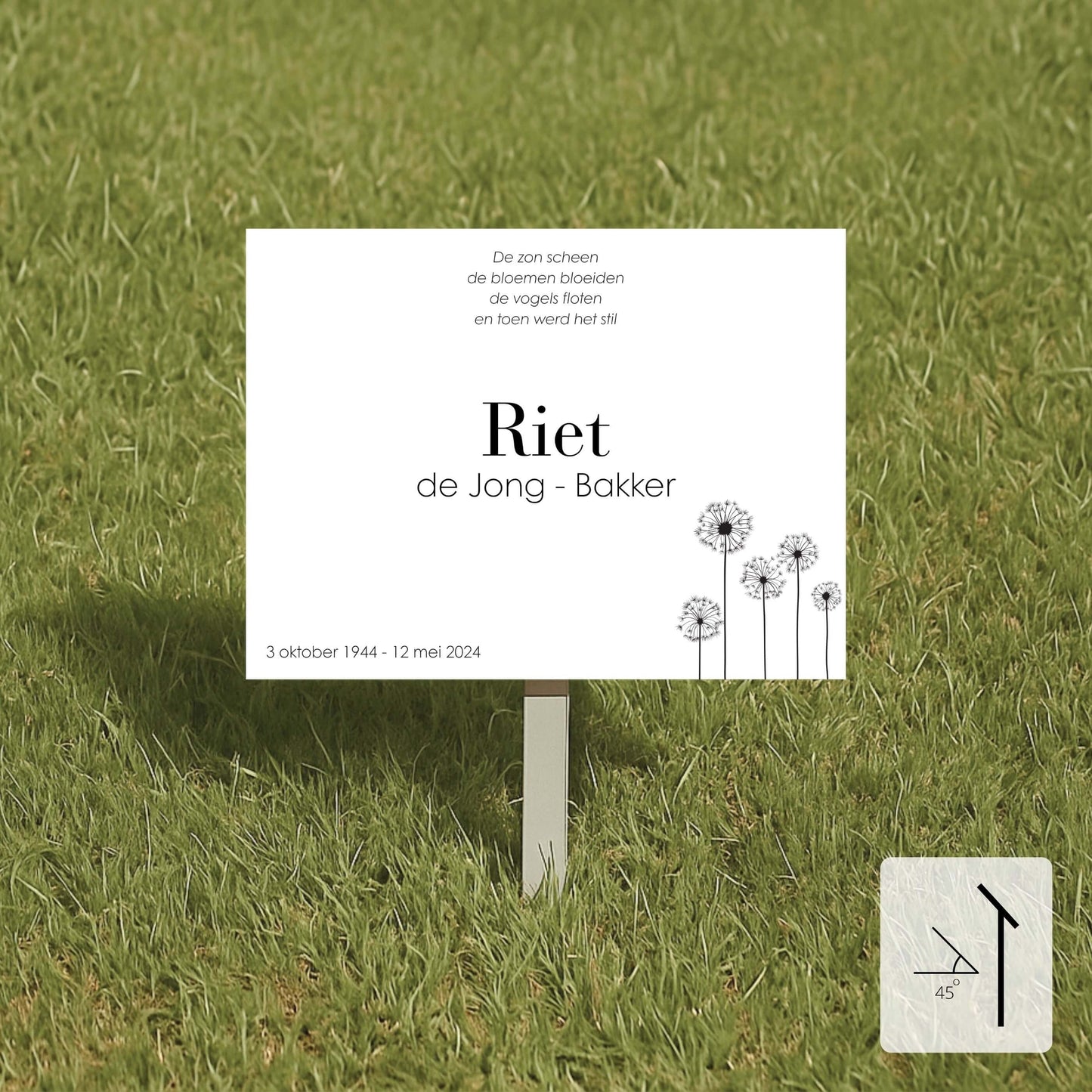 Naambord Graf - Paardenbloemen