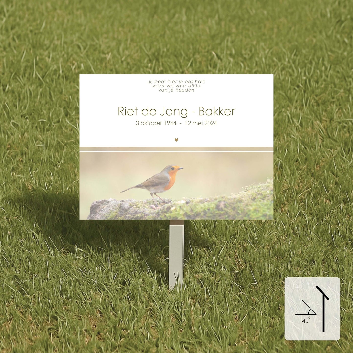 Markering voor bij het graf