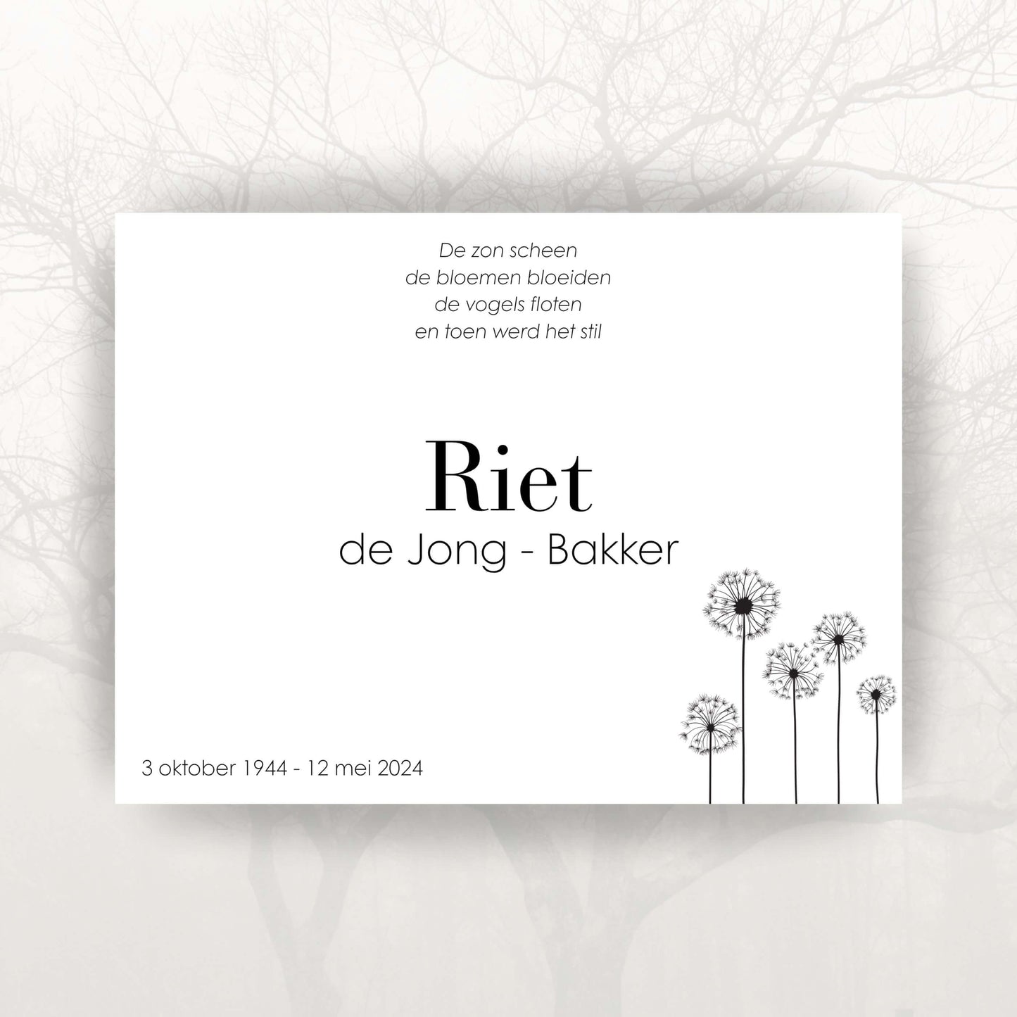 Tijdelijke grafsteen voor bij het graf