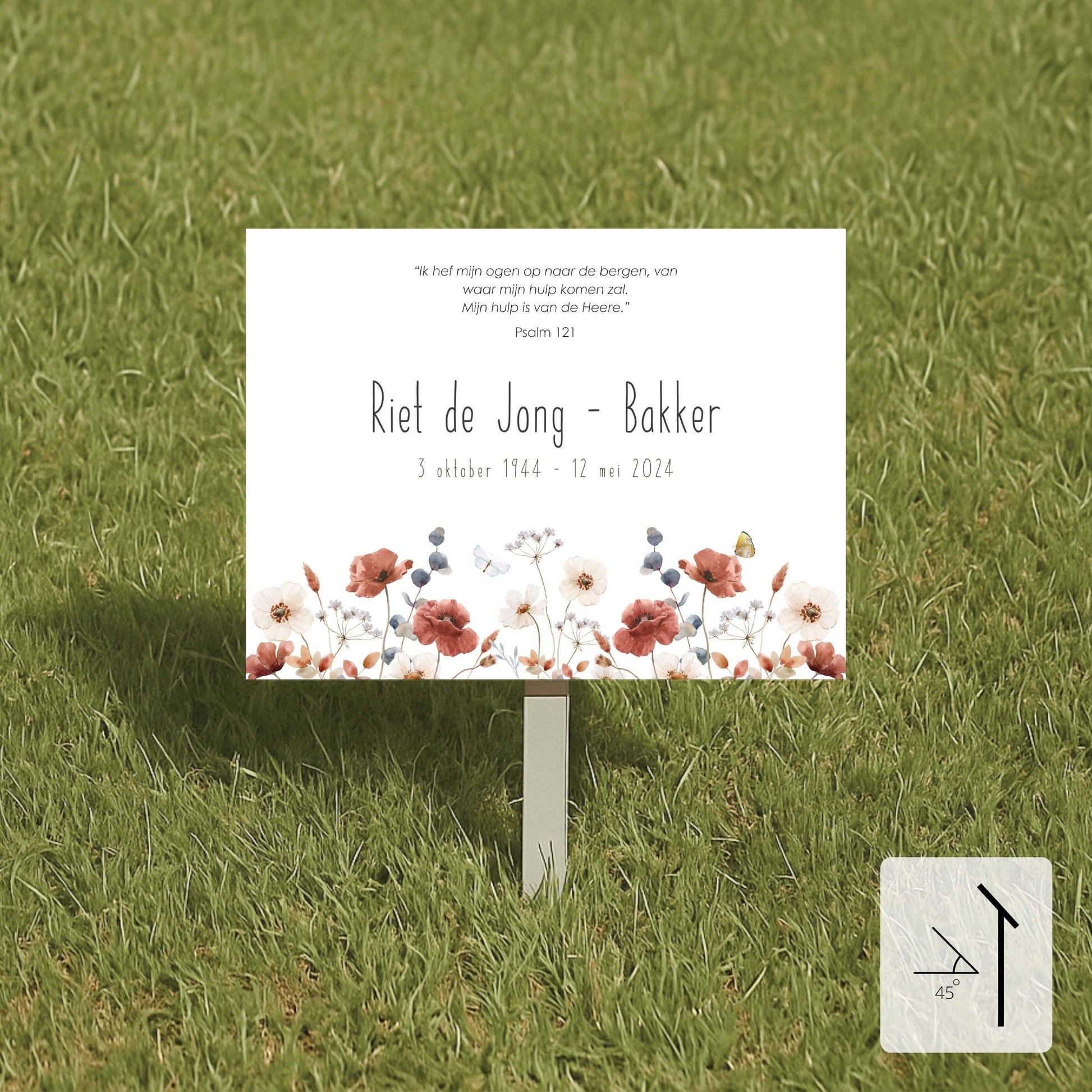 Gepersonaliseerd tijdelijk naambord voor graf, 20 x 15 cm, duurzaam Dibond, eenvoudig online te bestellen