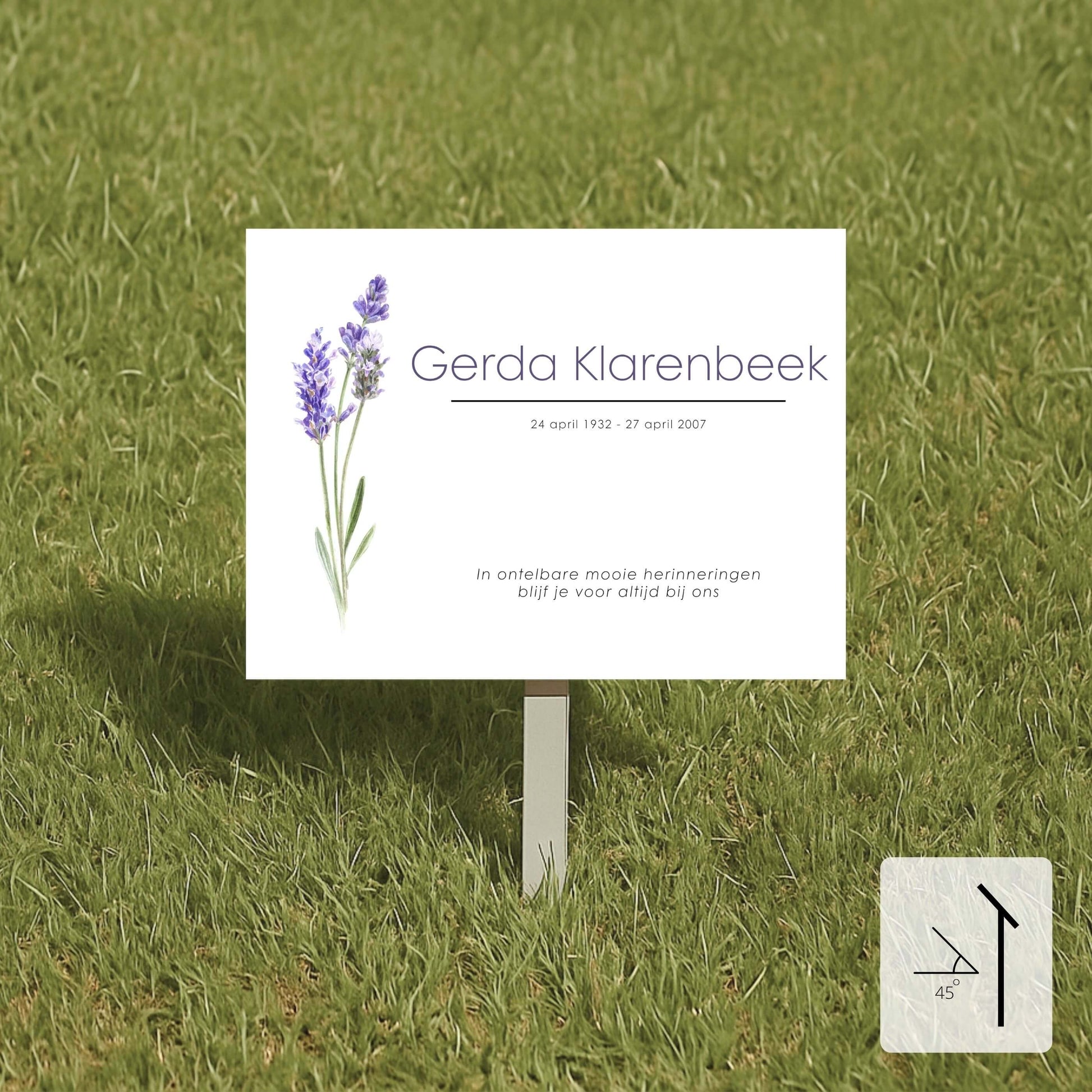 gedenkbord graf met paaltje